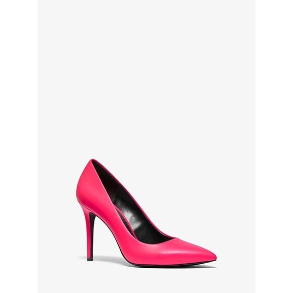 Michael Kors Claire Neon Hot Pink Leather Stiletto Pointed Toe High Pump Sz 9.5M - Picture 3 of 17